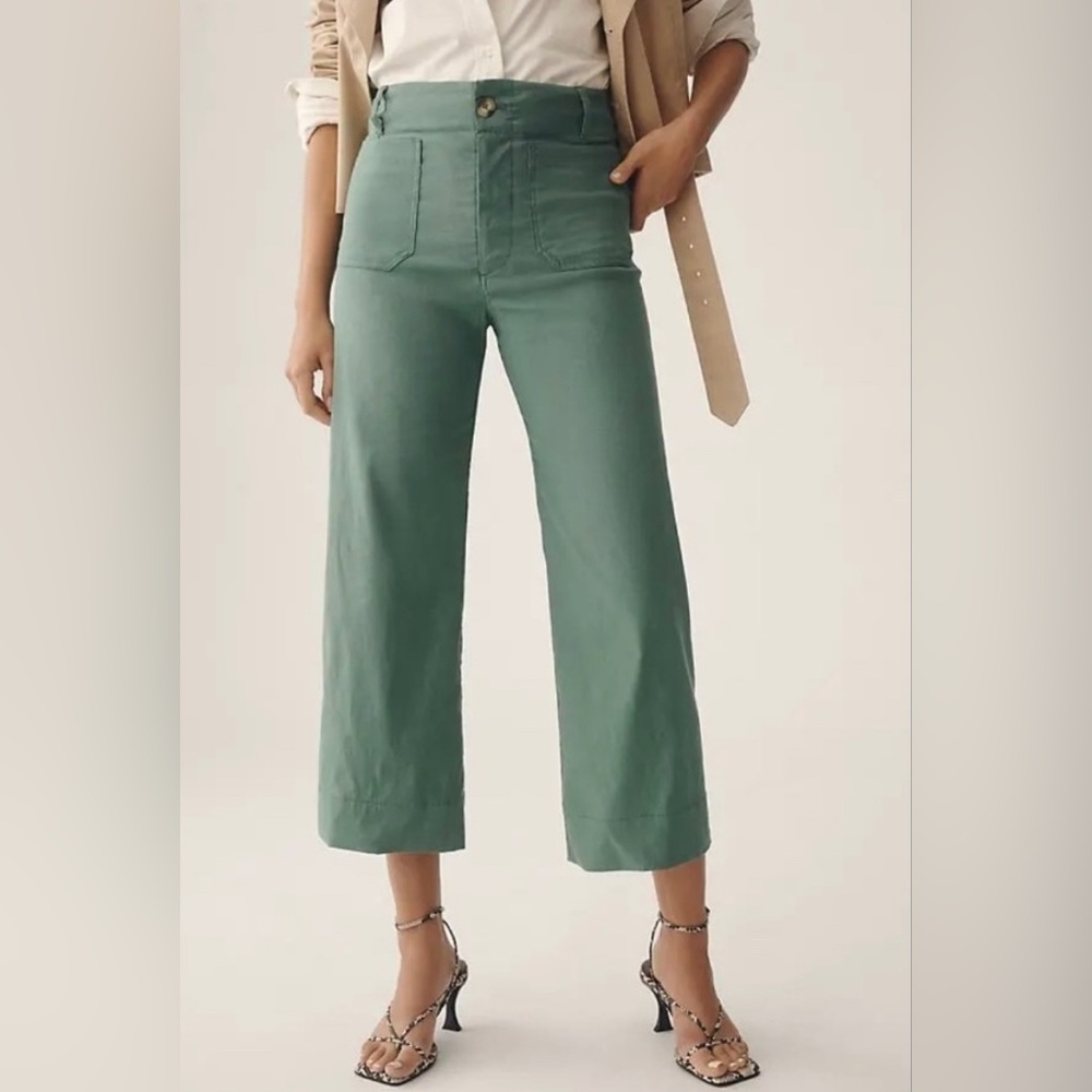 Anthropologie Maeve The Colette Cropped Wide-Leg Trousers